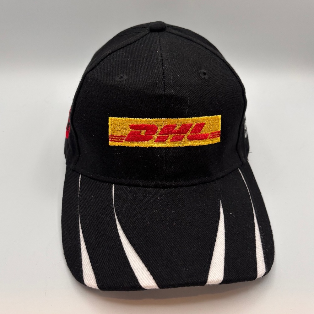 RARE Vintage DHL Striped Flame Pattern Racing Andretti #28 Collectible Hat